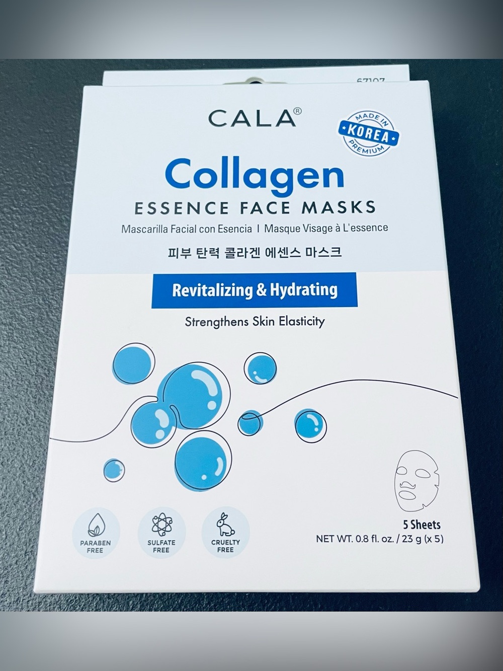 CALA Collagen Essence Face Masks - Revitalizing & Hydrating (Blue)